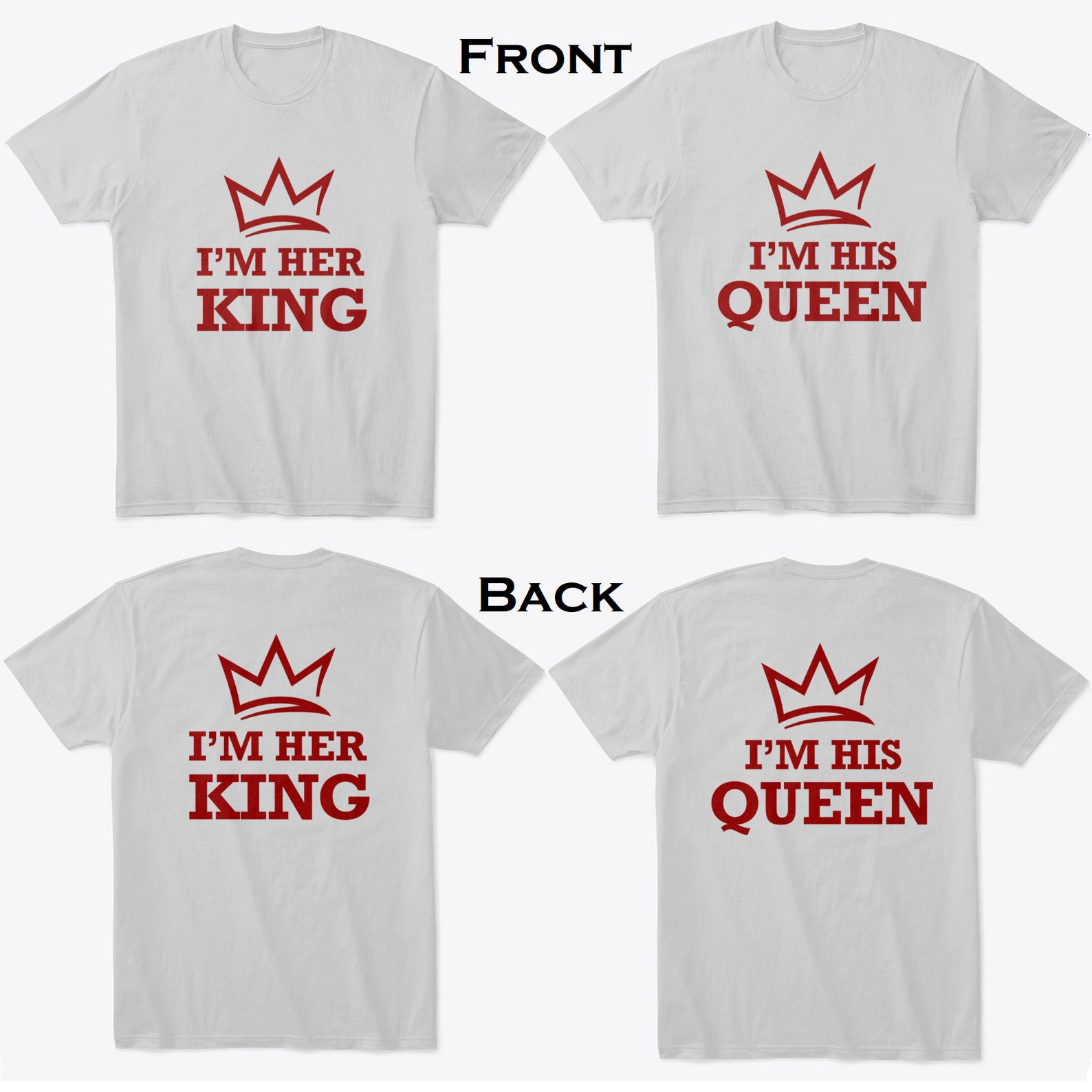 I'm Her King I'm His Queen Set Unisex T shirt Best | Etsy