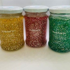 Mindfulness glitter/ sensory jar with guided relaxations/meditation/ mind jar/ calming jar image 5