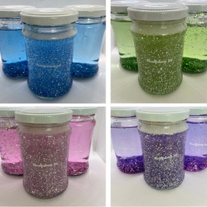 Mindfulness glitter/ sensory jar with guided relaxations/meditation/ mind jar/ calming jar image 3