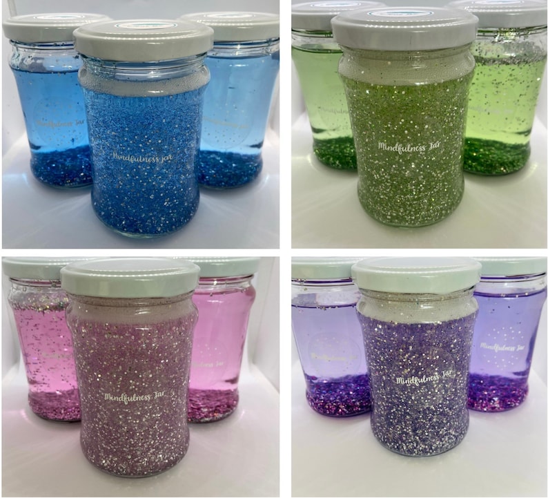 Mindfulness glitter/ sensory jar with guided relaxations/meditation/ mind jar/ calming jar image 3