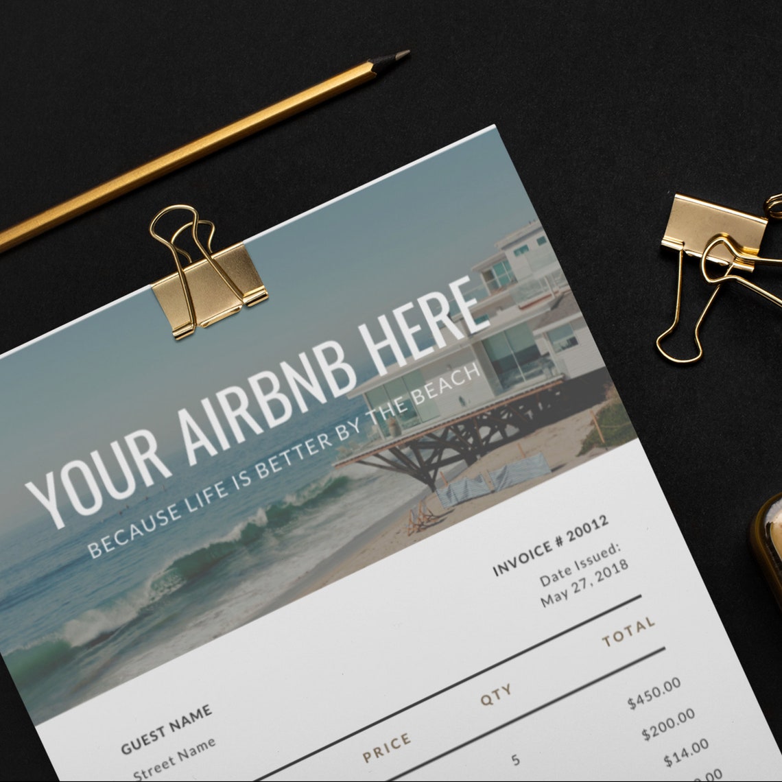 AIRBNB INVOICE TEMPLATE Printable Template Business Printable - Etsy