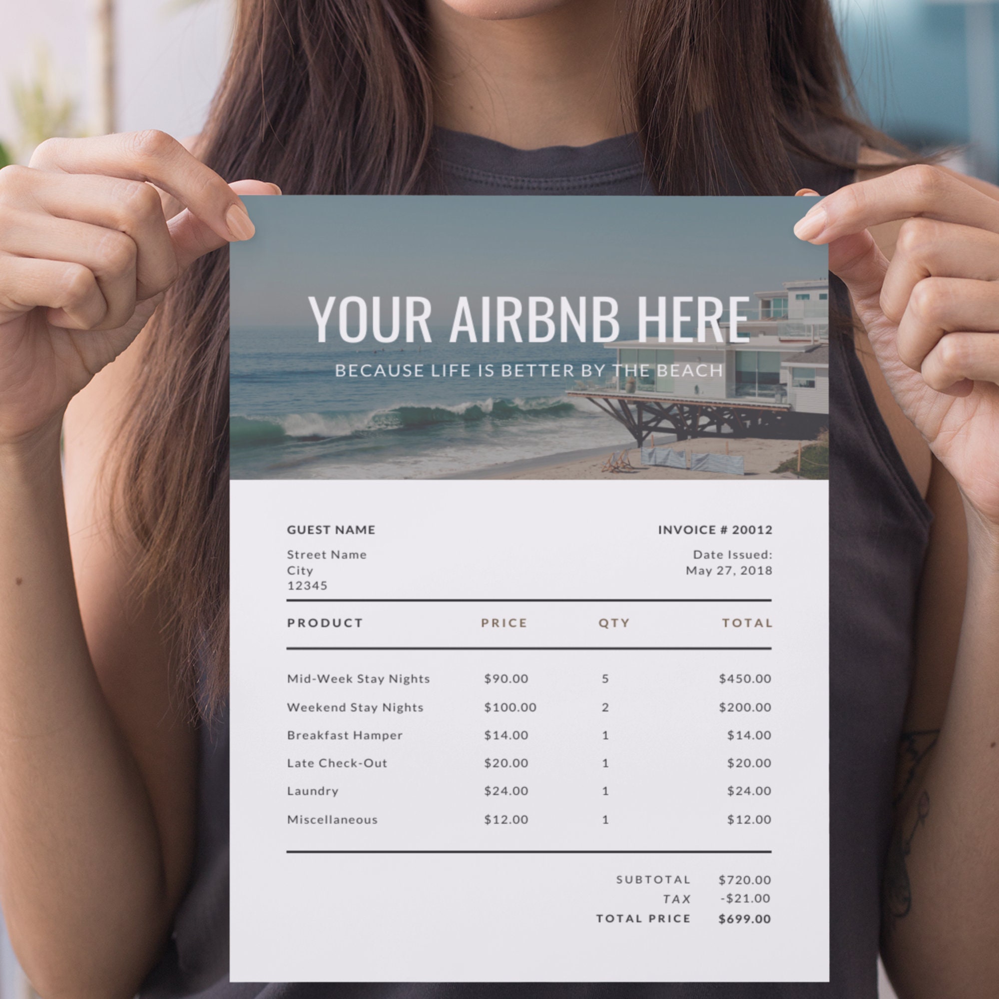 Airbnb Invoice Template Airbnb Invoice Template