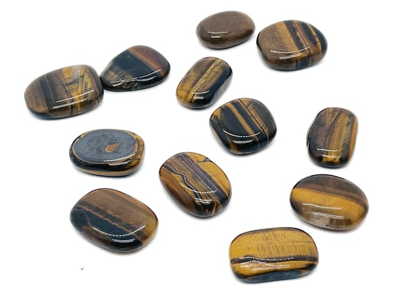 Tiger Eye Slab Crystal - Flat Disk Stone – Pendant Crystal - Worry Stone - Healing Crystals – 0.8"-1.1" - FL1014
