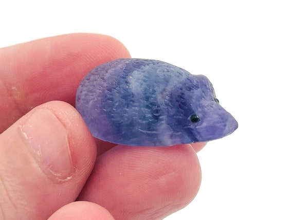 Fluorite Hedgehog Carving – Fluorite Carved Gemstone – Healing Crystal – Best Quality - Home Decor - Gifts - CA1009