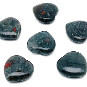 African Bloodstone Heart Gemstone – African Bloodstone  - Healing Stone – Bloodstone Gemstone Heart - 3cm - HE1201