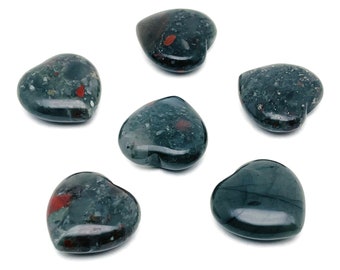 African Bloodstone Heart Gemstone – African Bloodstone  - Healing Stone – Bloodstone Gemstone Heart - 3cm - HE1201