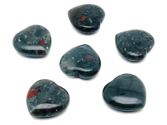 African Bloodstone Heart Gemstone – African Bloodstone  - Healing Stone – Bloodstone Gemstone Heart - 3cm - HE1201