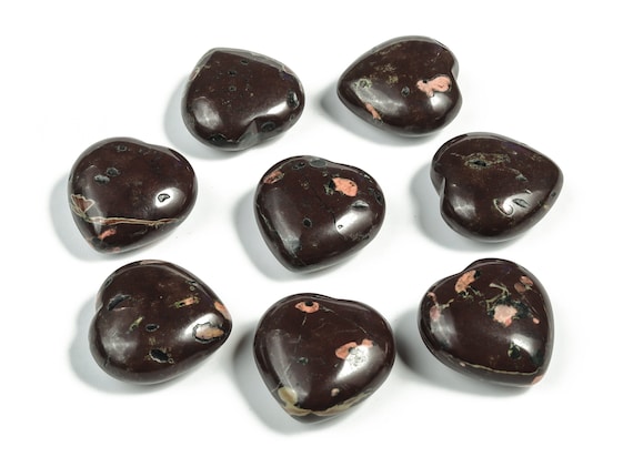 Plum Blossom Jade Heart Gemstone – Plum Blossom Jade Gemstone – Loose Gemstone –Natural Crystal Gemstone - 3cm - HE1173