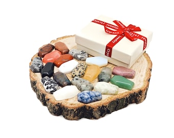 Coffret cadeau cristal mystère cercueil à sculpter - 10 pierres précieuses au hasard - Guérison par les cristaux - Meilleur cadeau en cristal - Cristaux d'énergie - KIT16