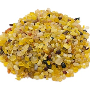Yellow Agate Chips – Gemstone Chips – Crystal Semi Tumbled Chips - Bulk Crystal - 2-8mm - CP1163