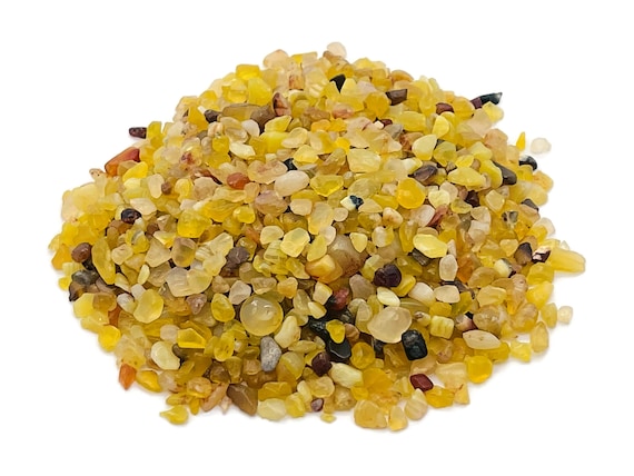 Yellow Agate Chips – Gemstone Chips – Crystal Semi Tumbled Chips - Bulk Crystal - 2-8mm - CP1163