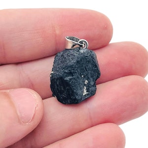 Black Tourmaline Raw Crystal Pendant - Crystals Pendant Healing - Drilled Crystal - Gifts - NC1143