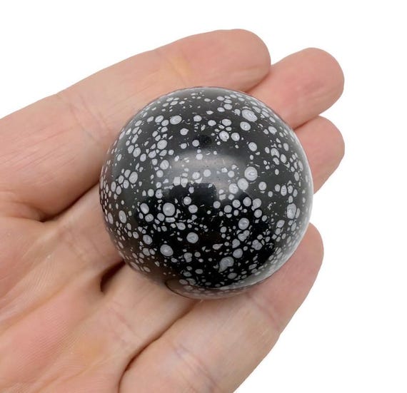 SnowFlake Obsidian Sphere Stone A++ – Crystal Ball - Healing Crystal Stones – Crystal Décor – 40-50mm - BA1031