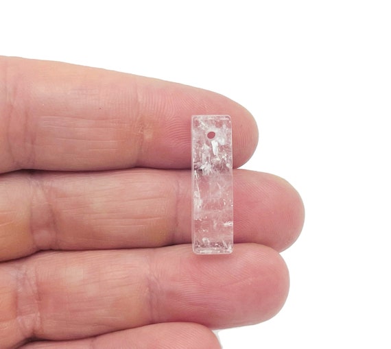 Clear Quartz Crystal Hole Pendant - Drilled Crystal Pendant - Natural Gemstone - Making Jewelry - Healing Stone - NC1560
