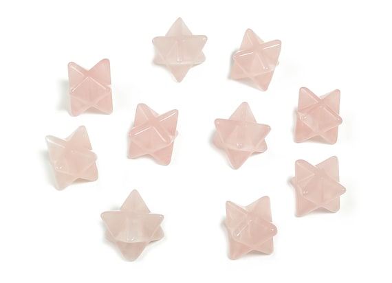 Rose Quartz Merkaba - Genuine Spiritual Healing Crystal - Rose Quartz Stars - Healing Crystal Stars - Reiki Stones – 1.3Cm – ME1002