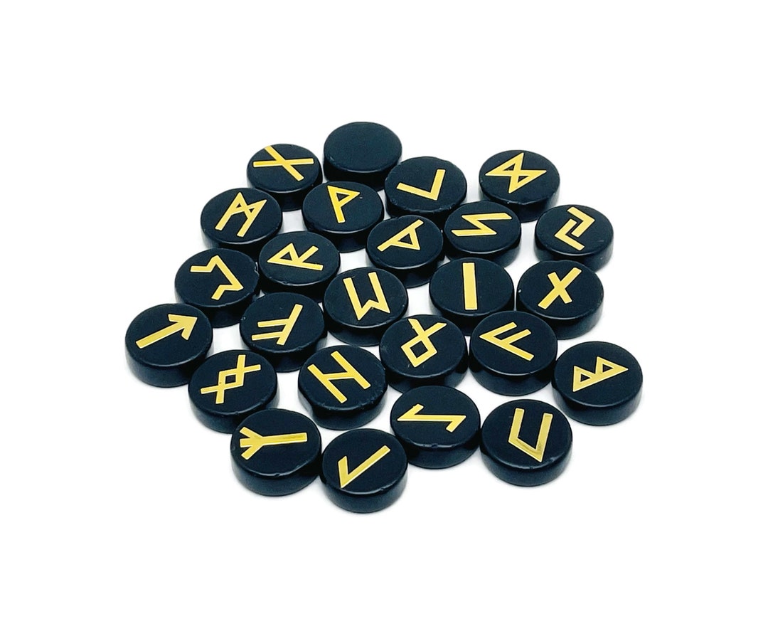 Snowflake Obsidian Futhark Runes | Wicca Warehouse