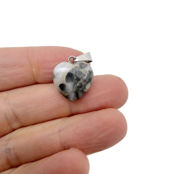 Ocean Jasper Heart Pendant - Crystals Healing - Mini Crystal Pendant - Gifts - HNC1040