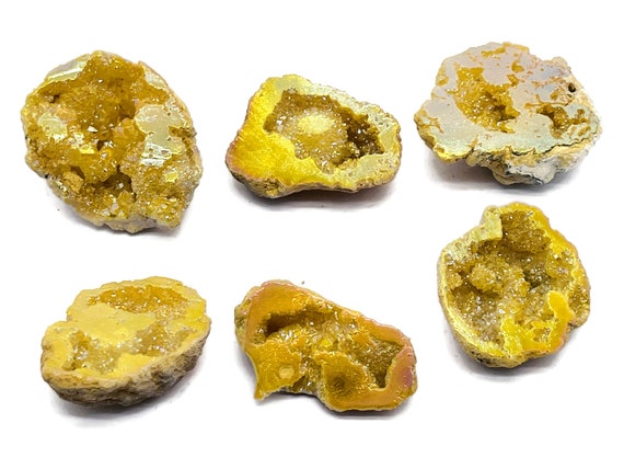 Yellow Aura Oco Agate Geode Crystal – Rough Oco Agate Geode - Healing tone - Gemstone - Crystal – Oco Agate - RA1157