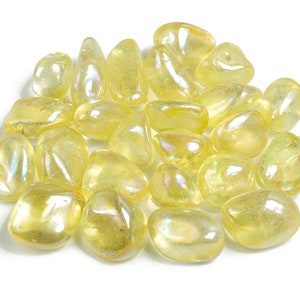Yellow Aura Quartz Tumbled – Aqua Aura Crystal – Healing Stone - TU1159