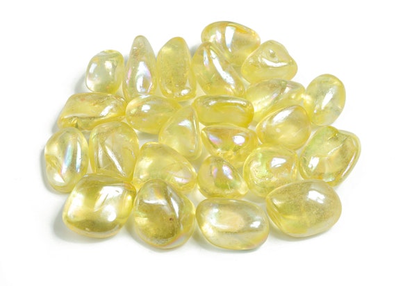 Yellow Aura Quartz Tumbled – Aqua Aura Crystal – Healing Stone - TU1159