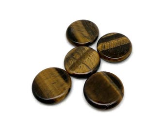 Tiger Eye Polished Gemstone Pocket Stone - Smooth Meditation Stones - 25mm - FL1101