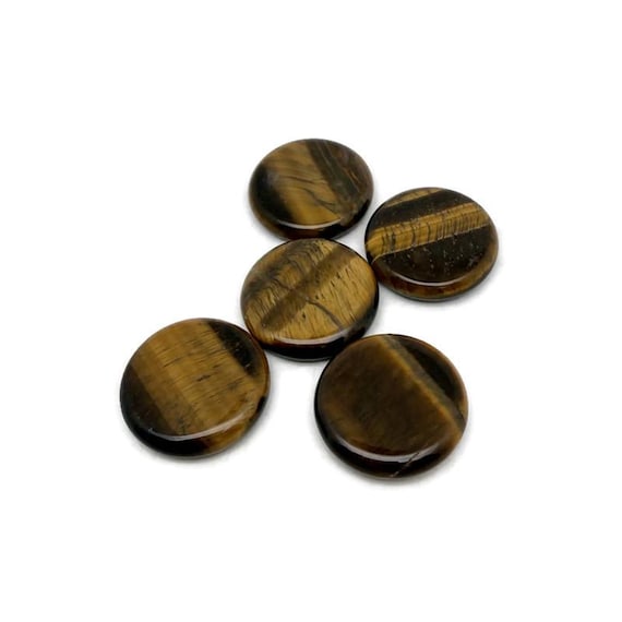 Tiger Eye Polished Gemstone Pocket Stone - Smooth Meditation Stones - 25mm - FL1101