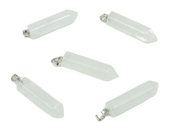 Colgante de punta de cuarzo transparente - Colgante de cristal - Collares naturales - Piedra preciosa curativa - Materiales para la fabricación de joyas - NC1081