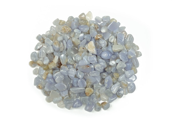 Blue Lace Agate Chips – Gemstone Chips – Crystal Semi Tumbled Chips - Bulk Crystal - 7-15mm - CP1043