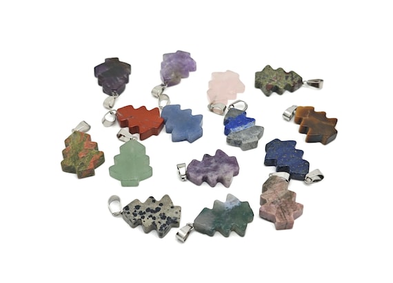 Pine Tree Gemstone Pendants - Crystals Pendant Healing - Mini Crystal Pendant - Gifts - AGAMIX