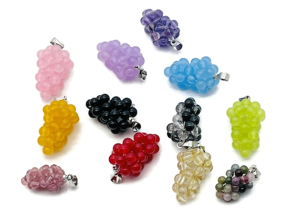 Grape Crystal Pendant - Grape Crystal Earring - Crystal Grape - Crystal Gifts - NCMIX