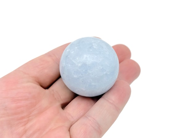 Blue Calcite Sphere Stone A++ – Crystal Ball - Healing Crystal Stones – Crystal Decor – 40-50mm - BA1062