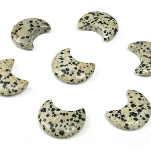 Dalmatian Jasper Gemstone Moon - Crystal Moon - Carved Moon - Healing Crystal - Gemstone Crescent – 3×1.6cm – MO1052