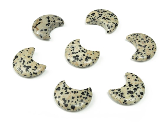 Dalmatian Jasper Gemstone Moon - Crystal Moon - Carved Moon - Healing Crystal - Gemstone Crescent – 3×1.6cm – MO1052