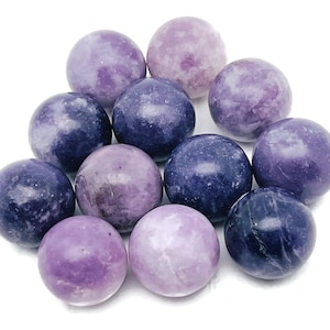 Pietra preziosa sfera di lepidolite – Sfera di cristallo – Pietra curativa – Sfera di cristallo – Decorazione di cristallo – 20 mm - SP1012
