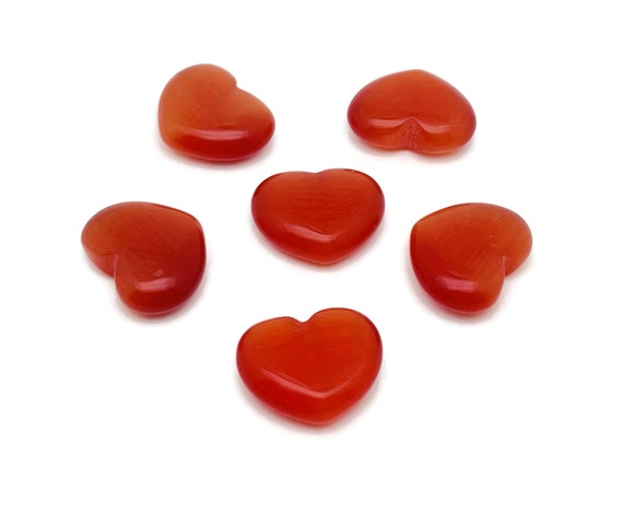 Red Cats Eye Heart Gemstone – Heart Crystal - Healing Stones – Carving Heart - Natural stones - 30x25x10 - HE1275