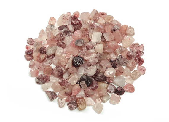 Strawberry Quartz Chips – Crystal Chips - Strawberry Quartz Crystal Pebble – Quartz Crystal Décor 7-15mm – CP1064