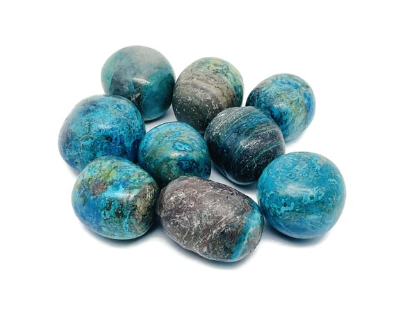 Azurite Tumbled Stone - Polished Azurite Crystal - Natural Metaphysical Gemstone - Tumbled Azurite Malachite - Healing Stone - TU1276
