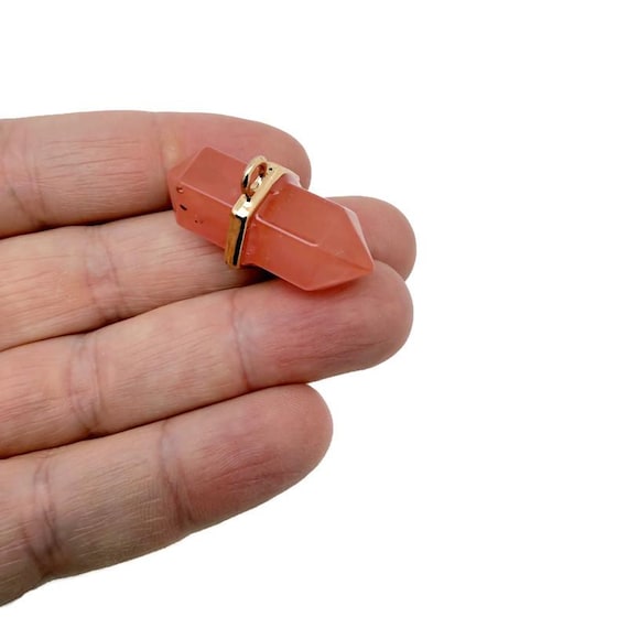 Cherry Quartz Double Terminated Crystal Pendant – Natural Gemstone Point - NC1998