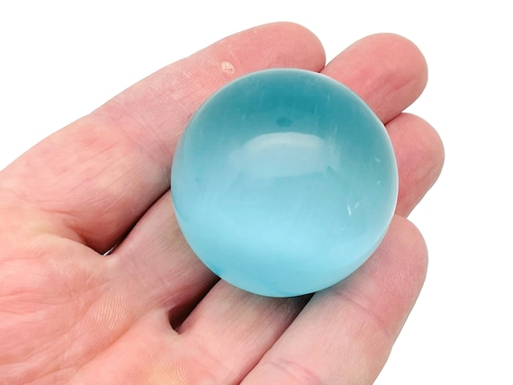 Blue Cats Eye Sphere Stone A++ – Crystal Ball - Healing Crystal Stones – Crystal Décor – 40mm - BA1046