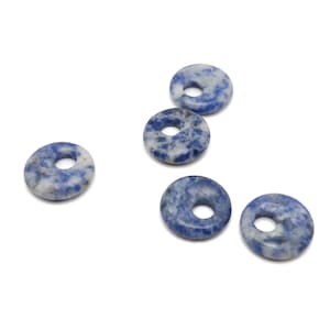 Sodalite Gemstone Pi Stone - Crystal Donut Pi Stone - Pi Stone -Crystal Earrings - Lucky Safety Pendant Jewelry - 18mm - DO1031