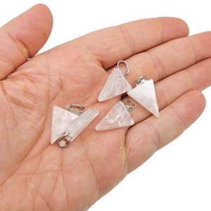 Clear Quartz Triangle Shape Pendants - Gemstone Triangle Necklace - Pendant Jewelry Making - Bulk Wholesale - NC1741