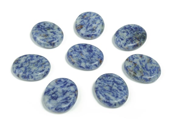 Blue Spot Jasper Flat Disk - Slab Natural Stone – Flat Stone - Worry Stone - Healing Crystals – 30x25x7 - FL1037