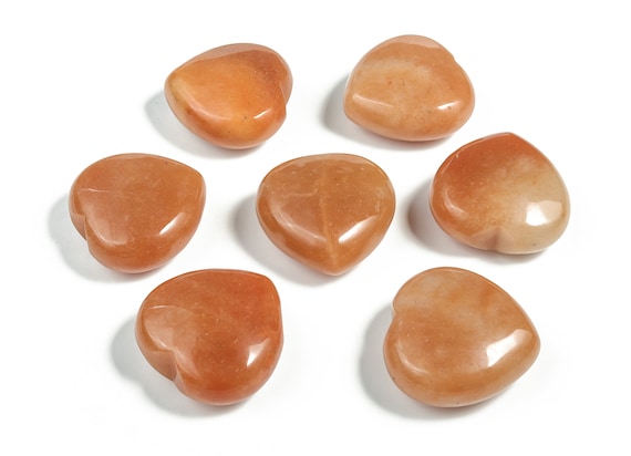 Orange Aventurine Heart Gemstone – Heart Orange Gemstone - Loose Gemstone –Natural Orange Crystal - Orange Stones – 4cm - HE1229