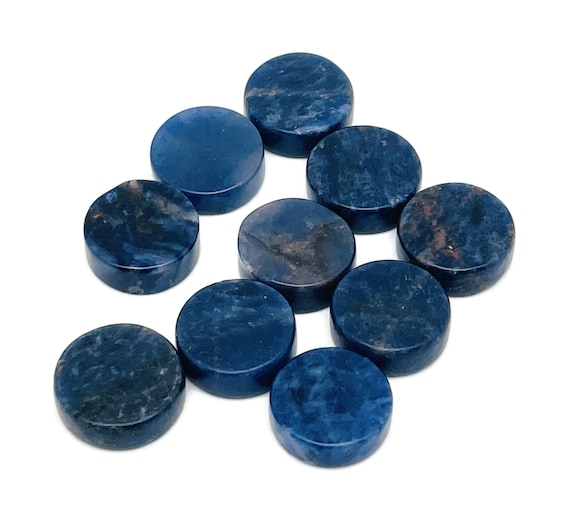 Sodalite Gemstone Flat Disk - Crystal Round Coin - Loose Gemstone - Cabochon Gemstone - Handmade Gemstone Round - FL1076