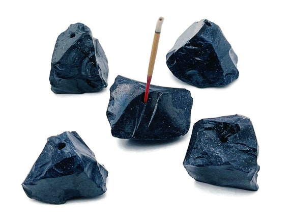 Blue Goldstone Crystal Incense Holder -Rough Crystal Stone Incense Stick Holder -Raw Stone Incense Holder - Healing Stone - RS1013
