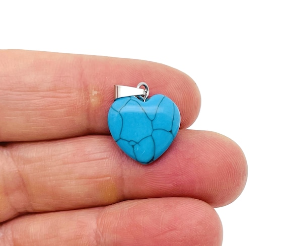 Turquoise Heart Pendant - Crystals Pendant Healing - Mini Crystal Pendant - Gifts - NC1506