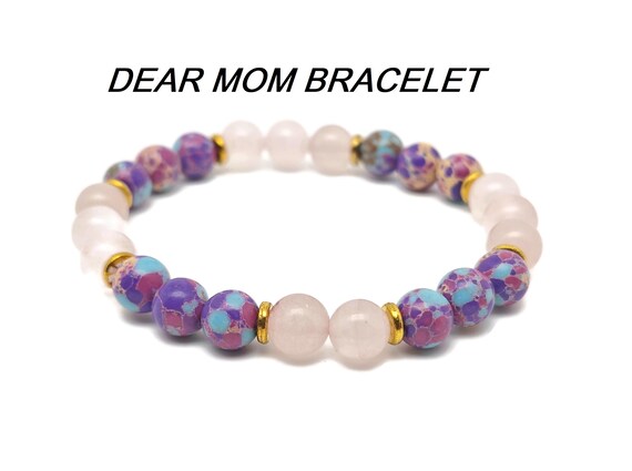 Dear Mom Gemstone Bracelet - Handmade Crystal Bracelet - Men&Women Stretchy Bracelet - Gift for Her - Choose Your Bracelet - YY1029