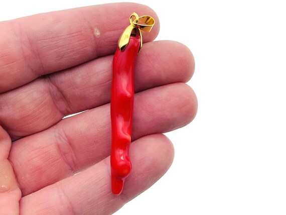 Red Coral Pendant - Crystals Pendant Healing - Sea Coral Pendant - Gifts - NC1291