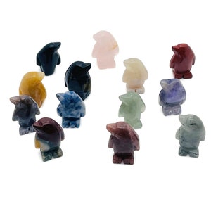 Crystal Penguin Carving - Emotional Stability - Crystals Chakra - Animal Carved Craft Gifts - Energy Gift for her - ANMIX4