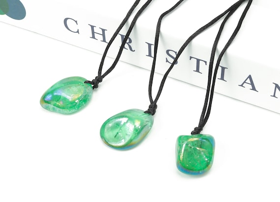 Green Aura Quartz Pendant - Crystal Pendant – Natural Necklaces - Heling Gemstone - Gifts - NC1098
